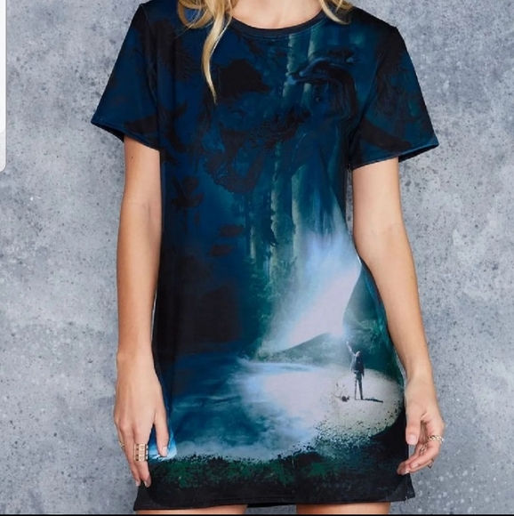 Blackmilk Tops - Expecto Patronum Harry Potter Tee Dress by BlackMilk Medium